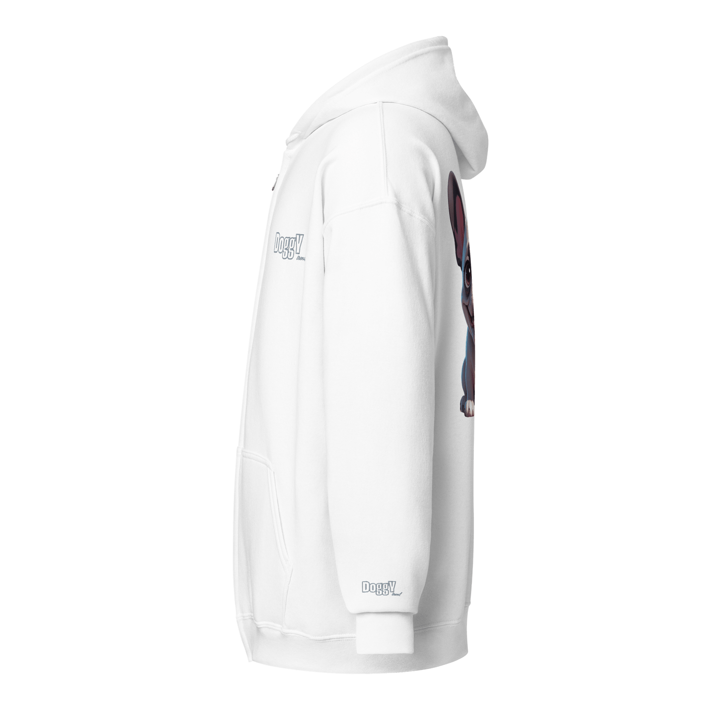 Veste à capuche épais unisexe à fermeture éclair classique - Collection Bouledogue Français - Doggy Trend