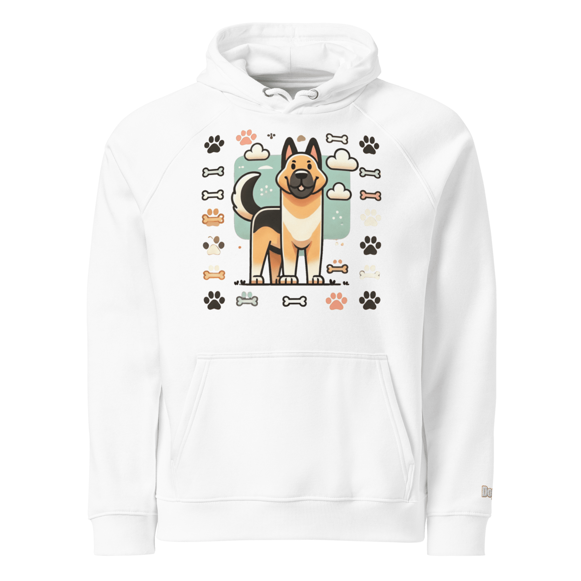 Sweat à capuche écologique Raglan unisexe - Collection Berger Allemand - Doggy Trend