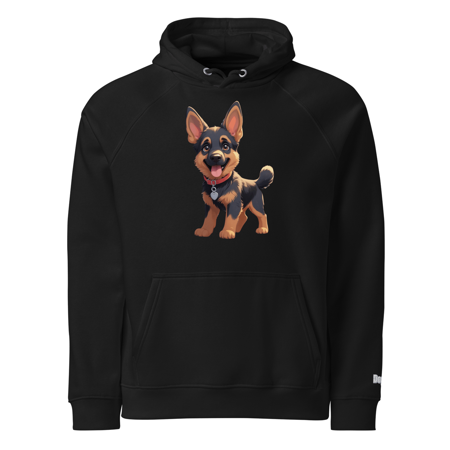 Sweat à capuche écologique Raglan unisexe - Collection Berger Allemand - Doggy Trend