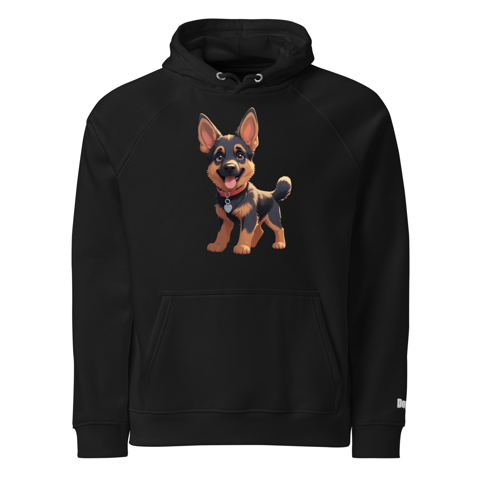 Sweat à capuche écologique Raglan unisexe - Collection Berger Allemand - Doggy Trend