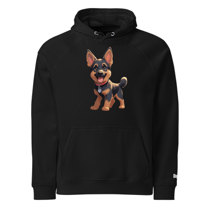 Sweat à capuche écologique Raglan unisexe - Collection Berger Allemand - Doggy Trend