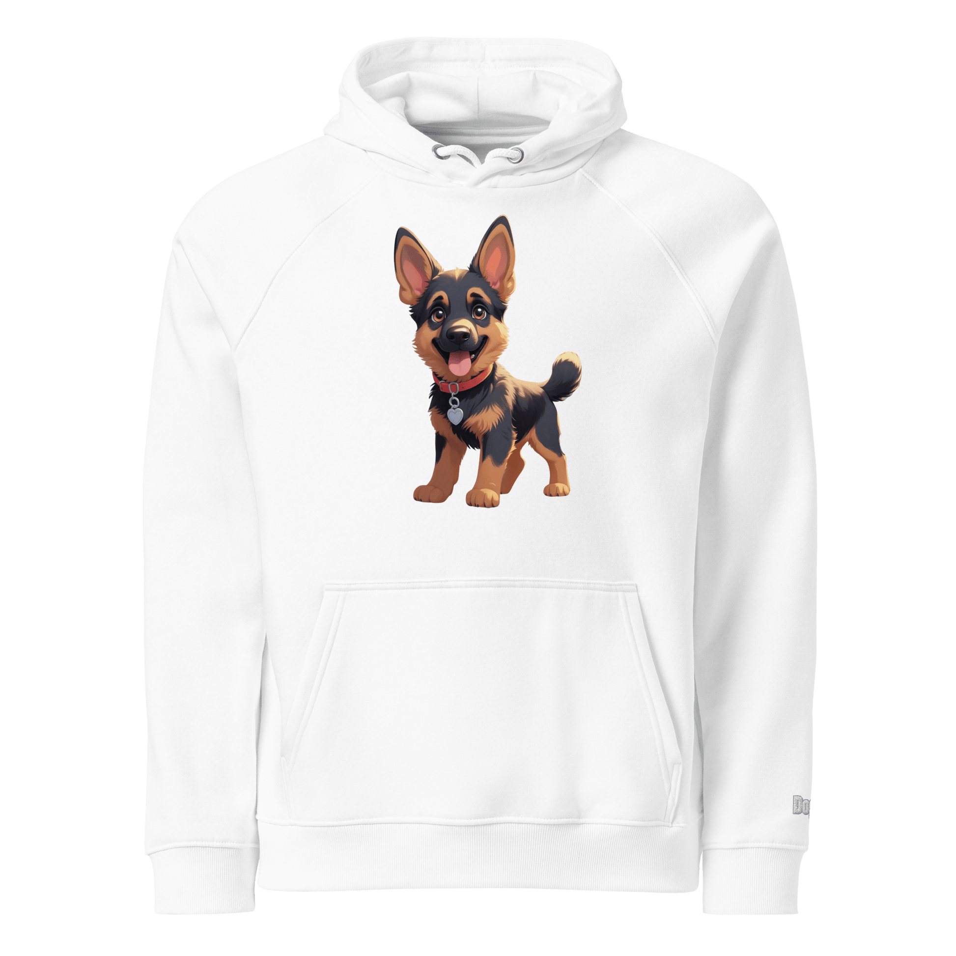 Sweat à capuche écologique Raglan unisexe - Collection Berger Allemand - Doggy Trend