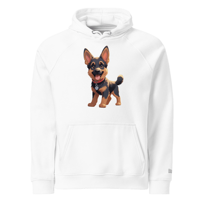 Sweat à capuche écologique Raglan unisexe - Collection Berger Allemand - Doggy Trend