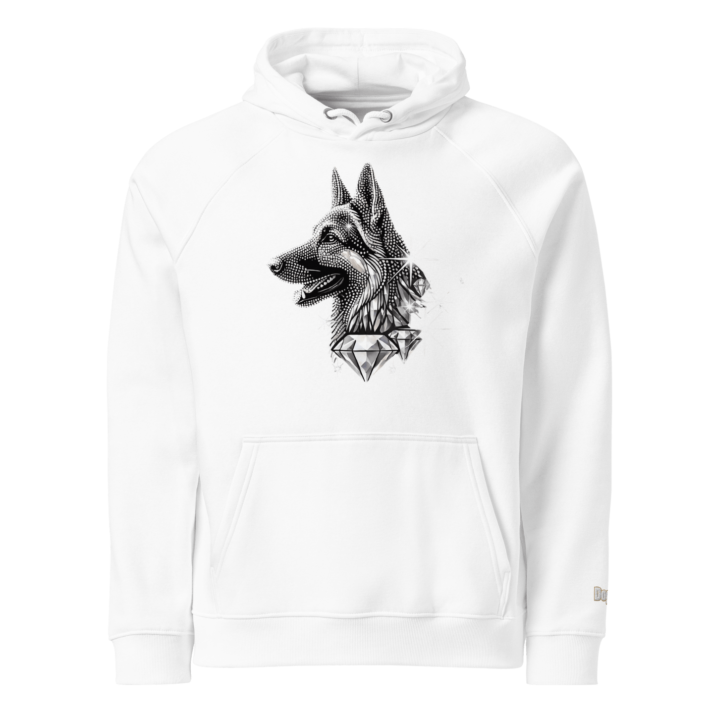 Sweat à capuche écologique Raglan unisexe - Collection Berger Allemand - Doggy Trend