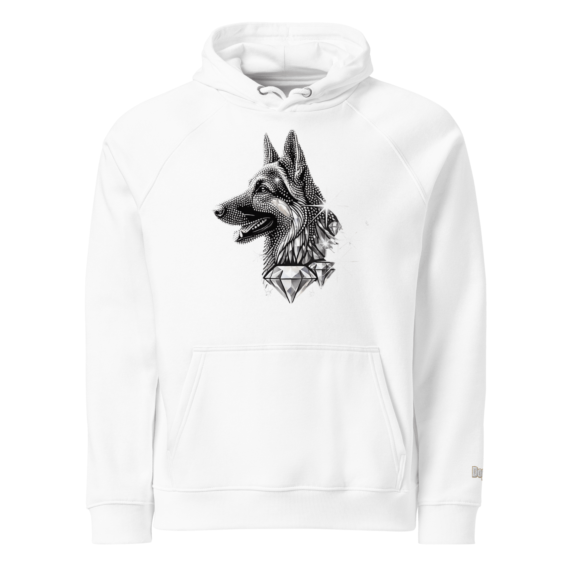 Sweat à capuche écologique Raglan unisexe - Collection Berger Allemand - Doggy Trend