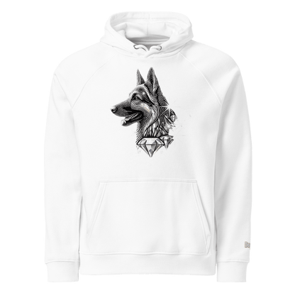 Sweat à capuche écologique Raglan unisexe - Collection Berger Allemand - Doggy Trend