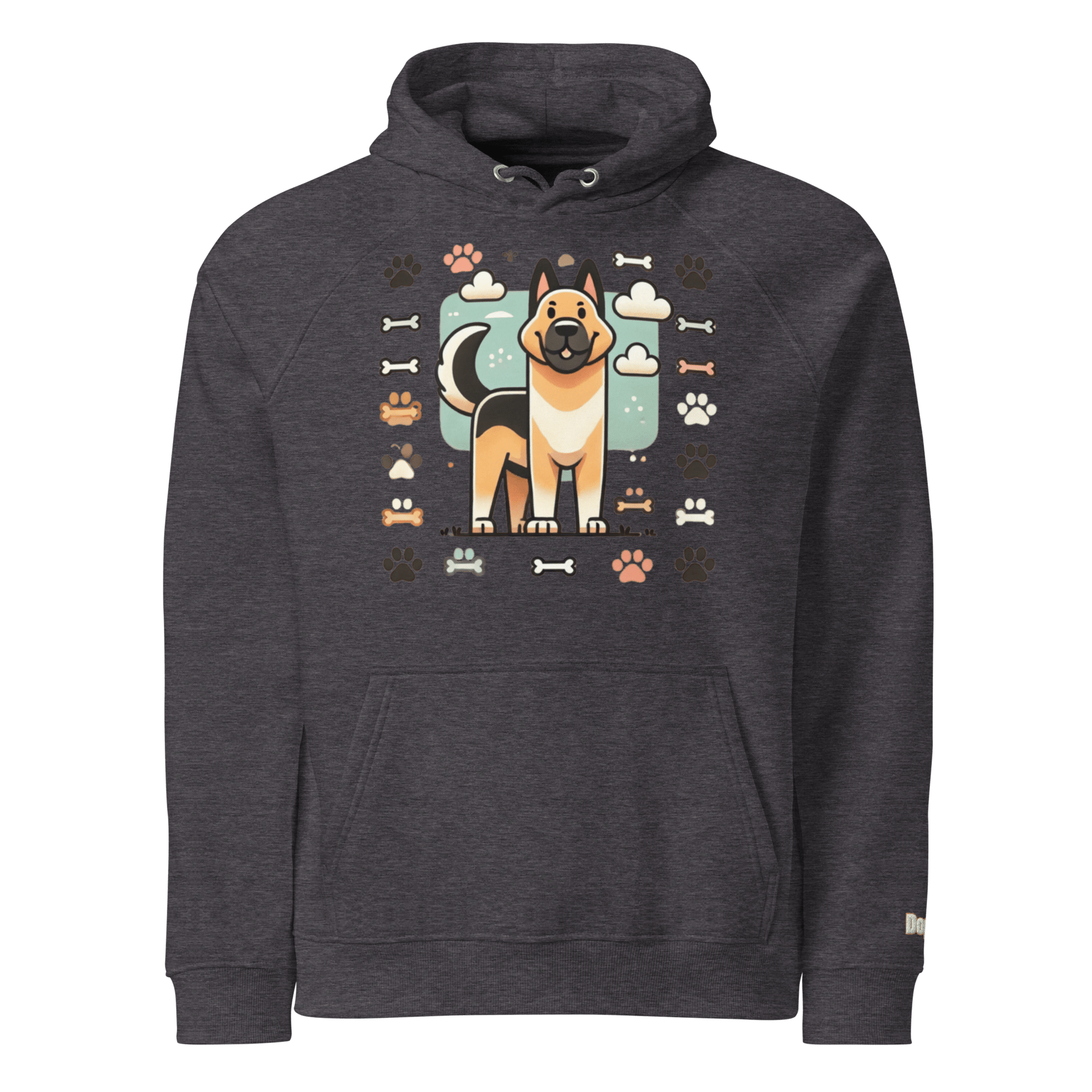 Sweat à capuche écologique Raglan unisexe - Collection Berger Allemand - Doggy Trend