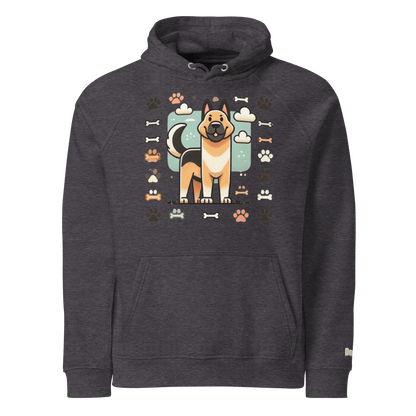 Sweat à capuche écologique Raglan unisexe - Collection Berger Allemand - Doggy Trend