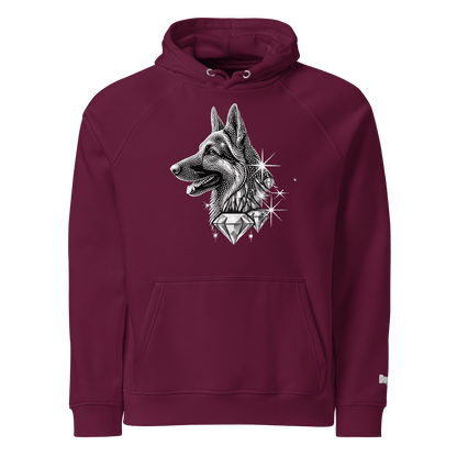 Sweat à capuche écologique Raglan unisexe - Collection Berger Allemand - Doggy Trend