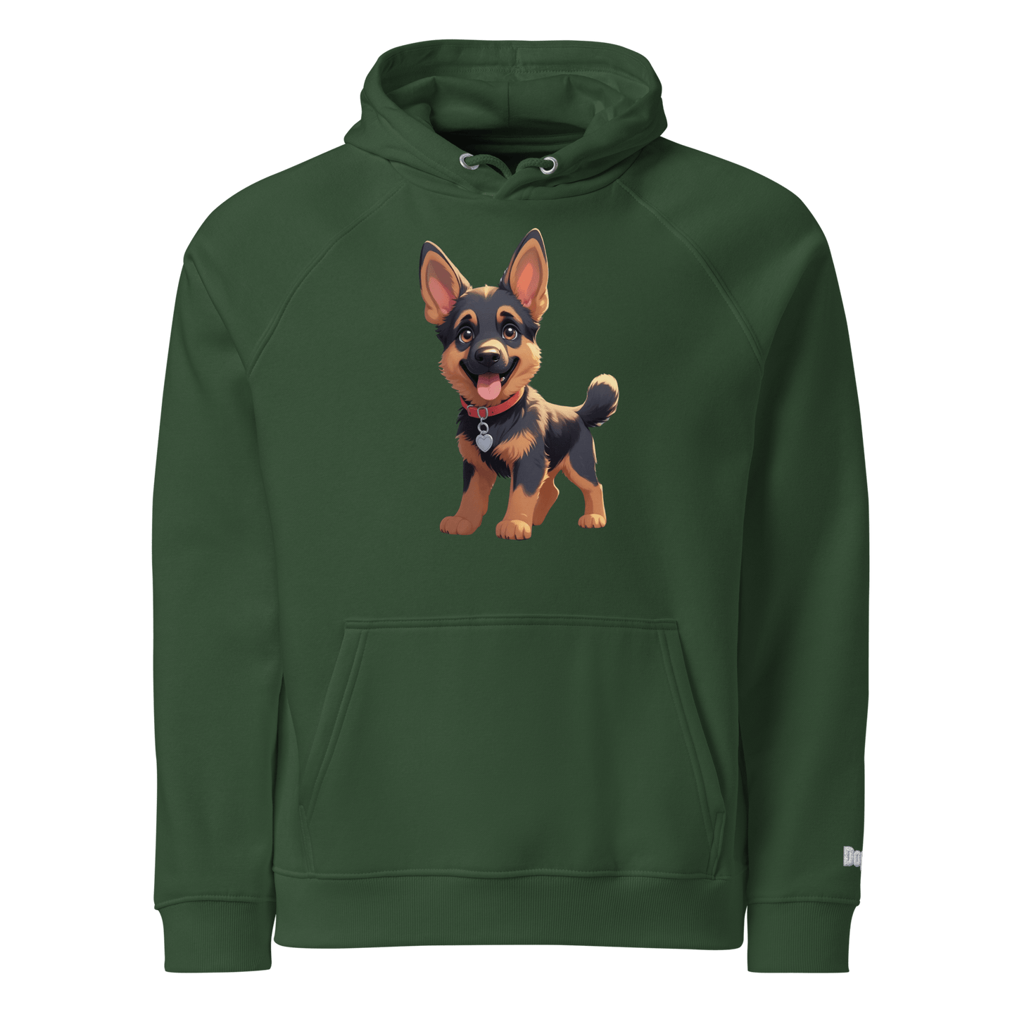 Sweat à capuche écologique Raglan unisexe - Collection Berger Allemand - Doggy Trend