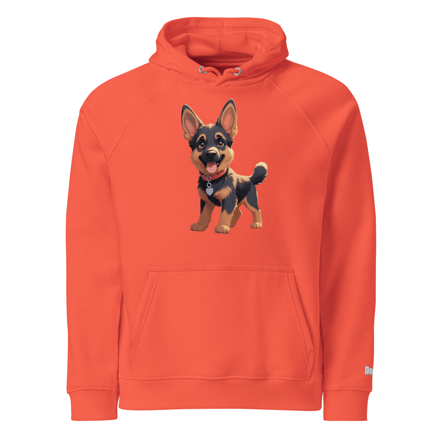 Sweat à capuche écologique Raglan unisexe - Collection Berger Allemand - Doggy Trend