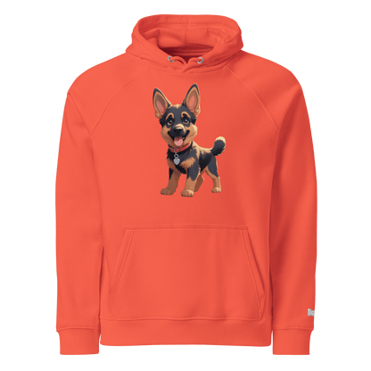 Sweat à capuche écologique Raglan unisexe - Collection Berger Allemand - Doggy Trend