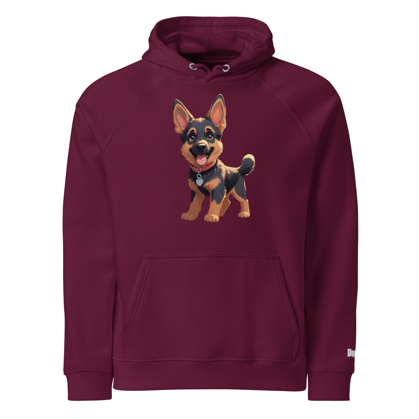 Sweat à capuche écologique Raglan unisexe - Collection Berger Allemand - Doggy Trend
