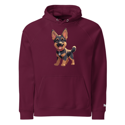 Sweat à capuche écologique Raglan unisexe - Collection Berger Allemand - Doggy Trend