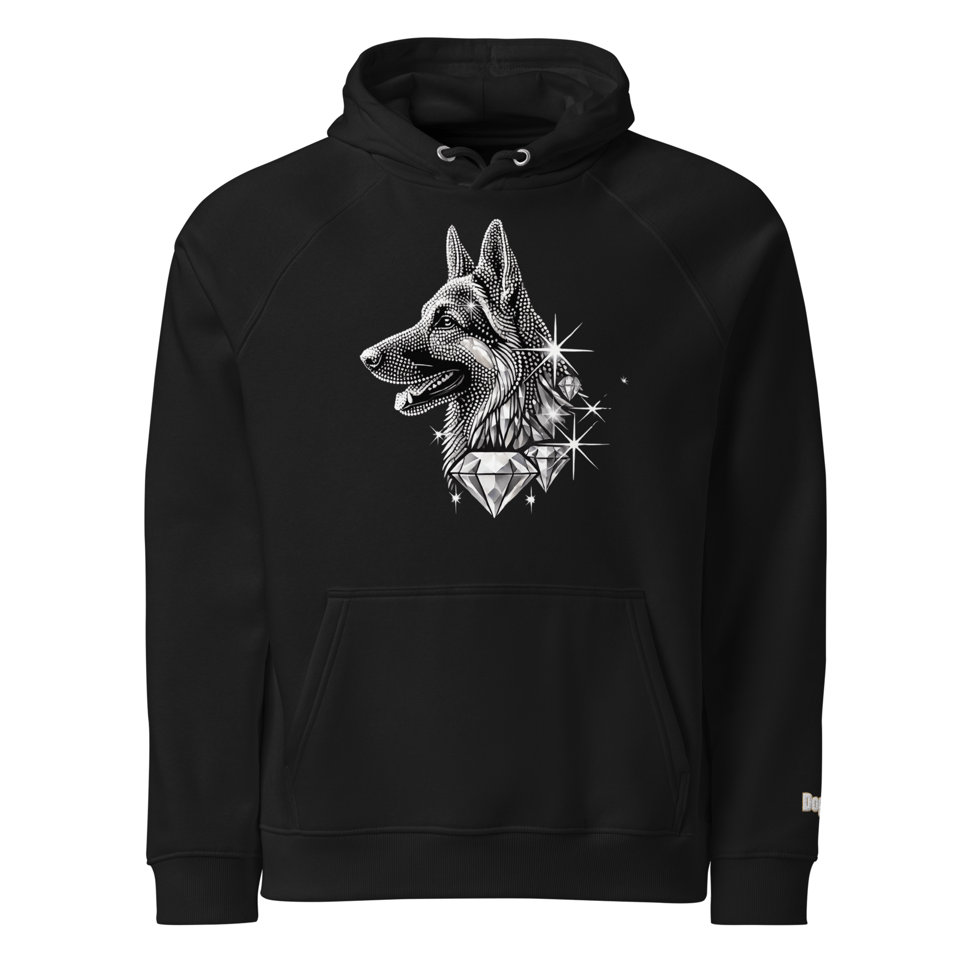 Sweat à capuche écologique Raglan unisexe - Collection Berger Allemand - Doggy Trend