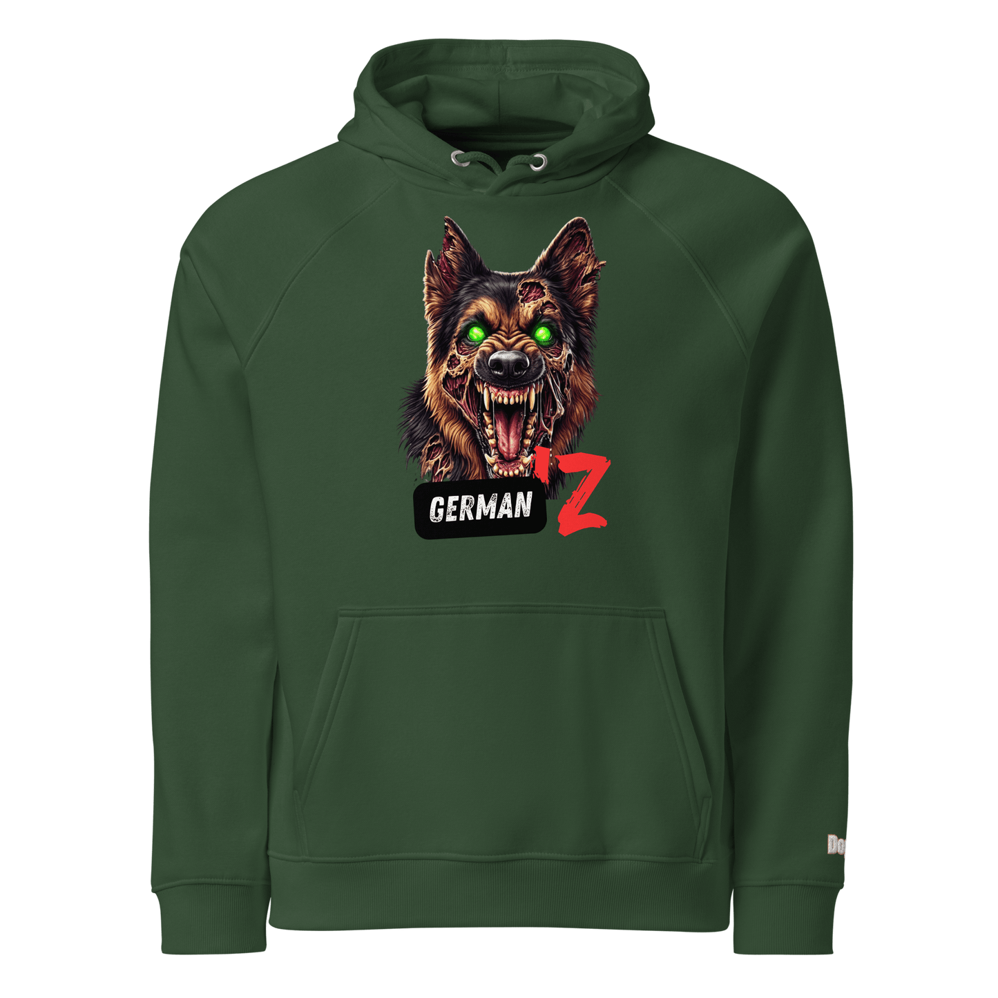 Sweat à capuche écologique Raglan unisexe - Collection Berger Allemand - Doggy Trend