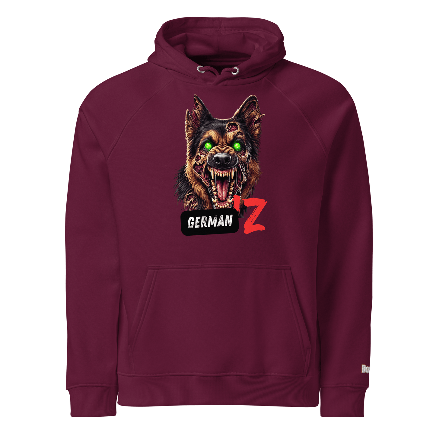 Sweat à capuche écologique Raglan unisexe - Collection Berger Allemand - Doggy Trend
