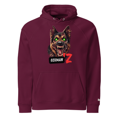 Sweat à capuche écologique Raglan unisexe - Collection Berger Allemand - Doggy Trend