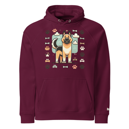 Sweat à capuche écologique Raglan unisexe - Collection Berger Allemand - Doggy Trend