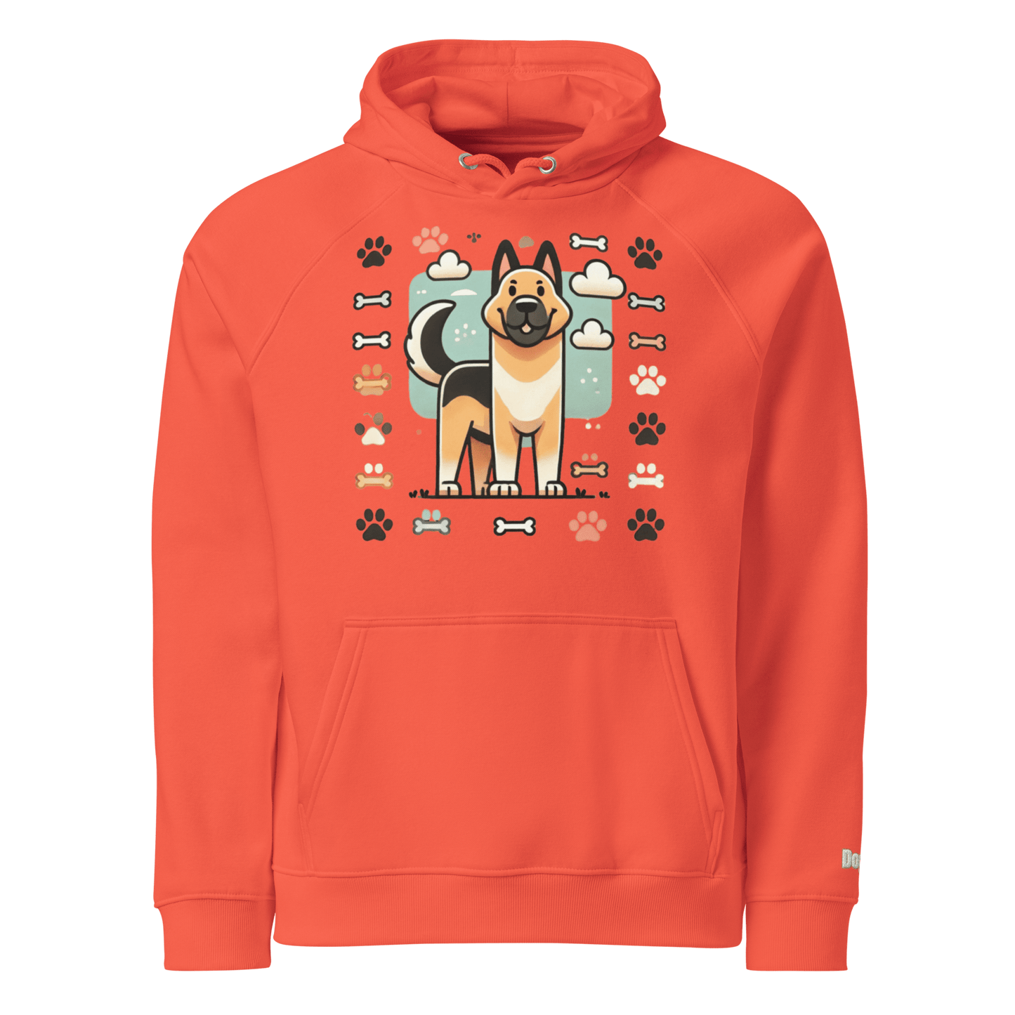 Sweat à capuche écologique Raglan unisexe - Collection Berger Allemand - Doggy Trend