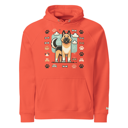 Sweat à capuche écologique Raglan unisexe - Collection Berger Allemand - Doggy Trend