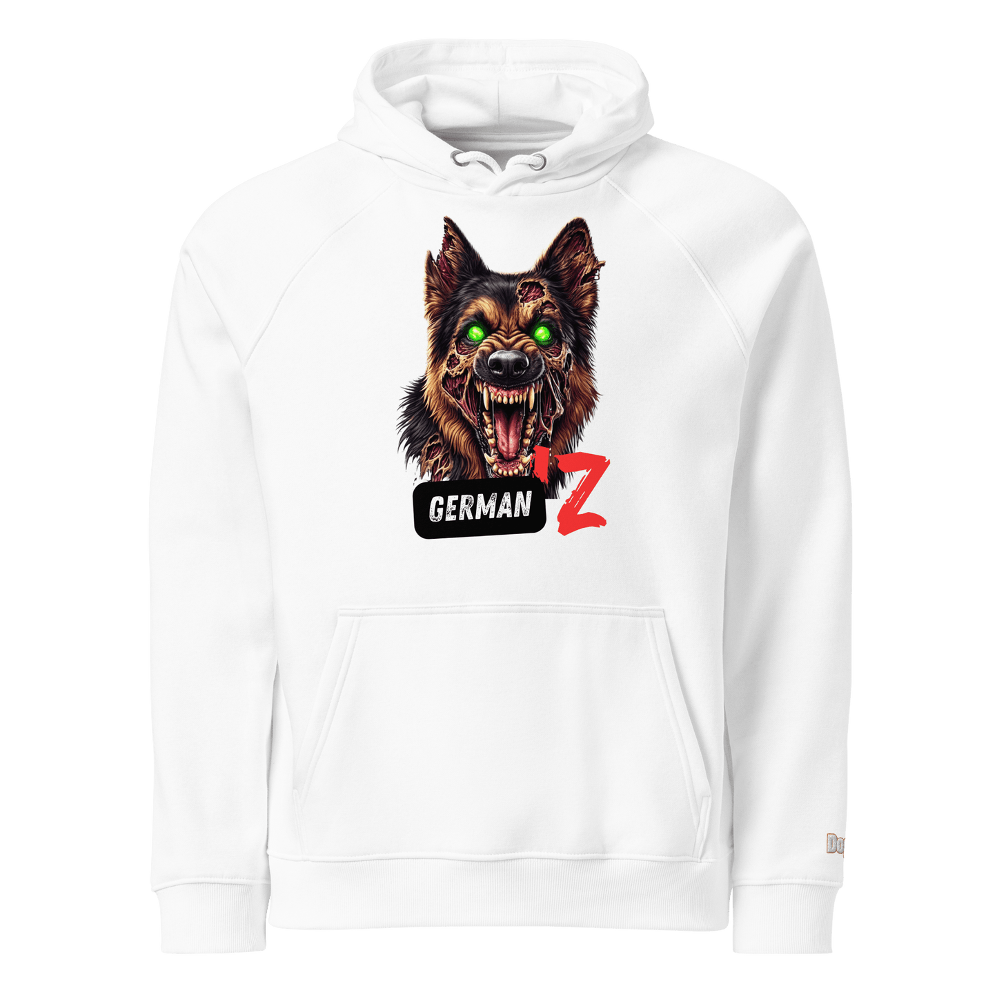 Sweat à capuche écologique Raglan unisexe - Collection Berger Allemand - Doggy Trend