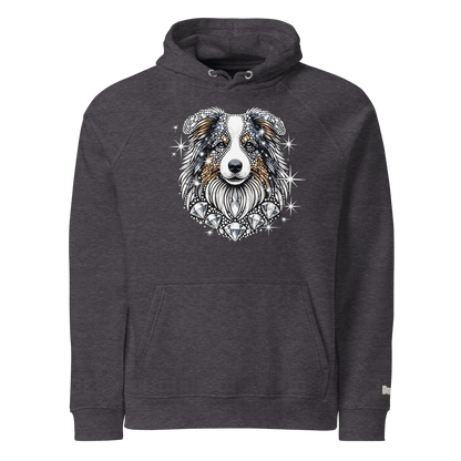 Sweat à capuche écologique Raglan unisexe - Collection Berger Australien - Doggy Trend
