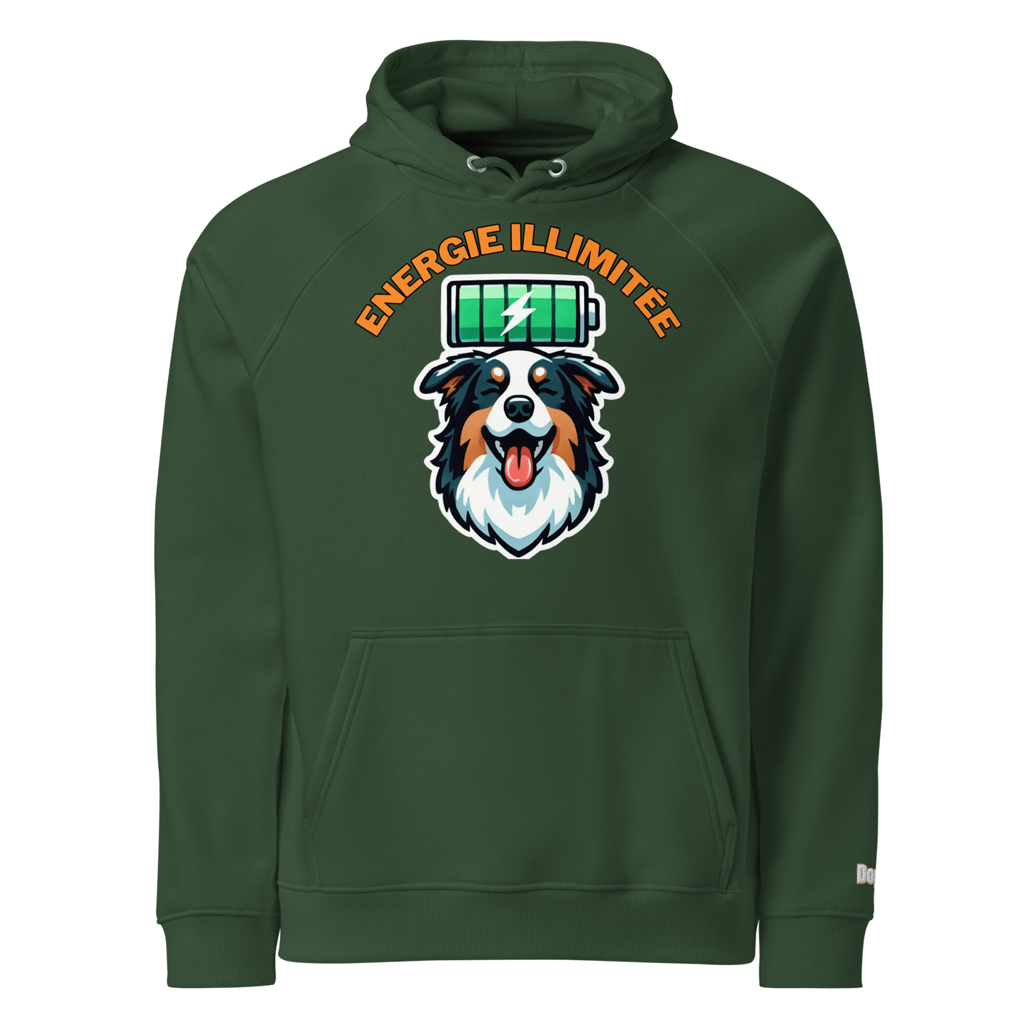 Sweat à capuche écologique Raglan unisexe - Collection Berger Australien - Doggy Trend
