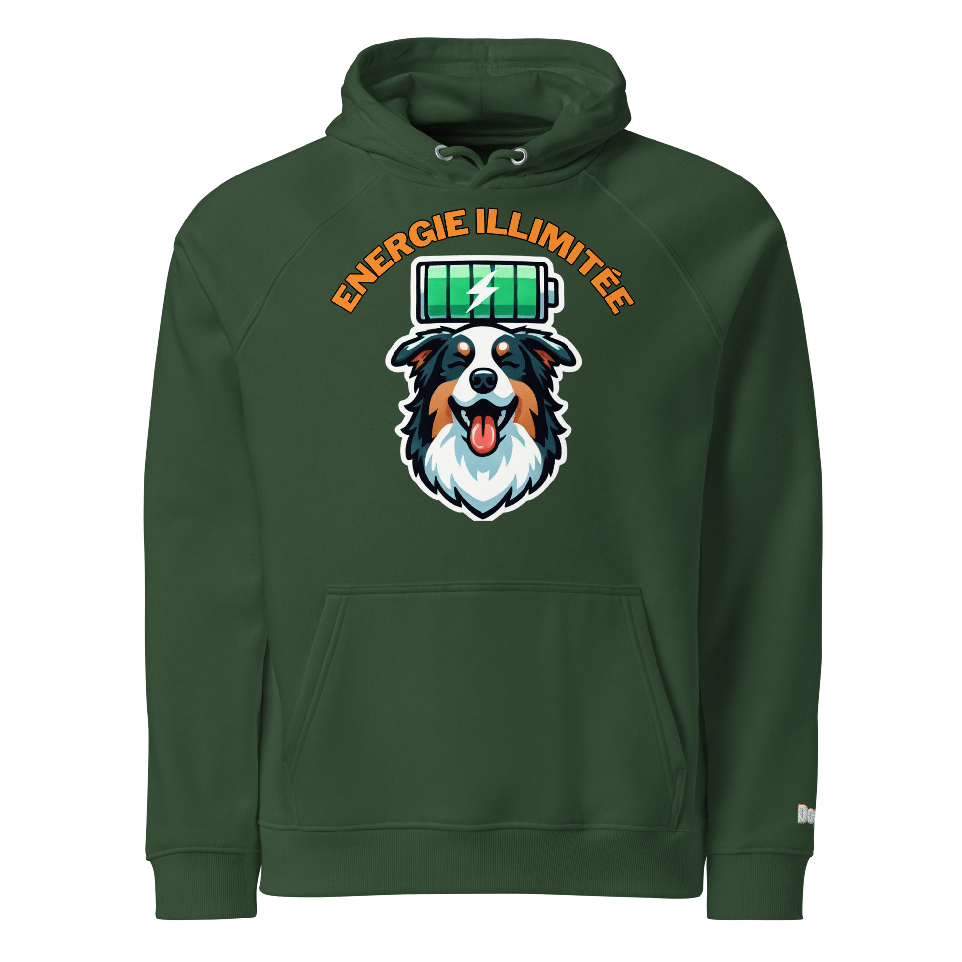 Sweat à capuche écologique Raglan unisexe - Collection Berger Australien - Doggy Trend