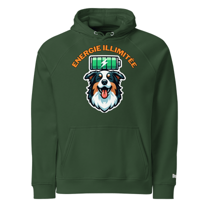 Sweat à capuche écologique Raglan unisexe - Collection Berger Australien - Doggy Trend