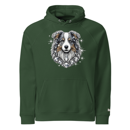 Sweat à capuche écologique Raglan unisexe - Collection Berger Australien - Doggy Trend