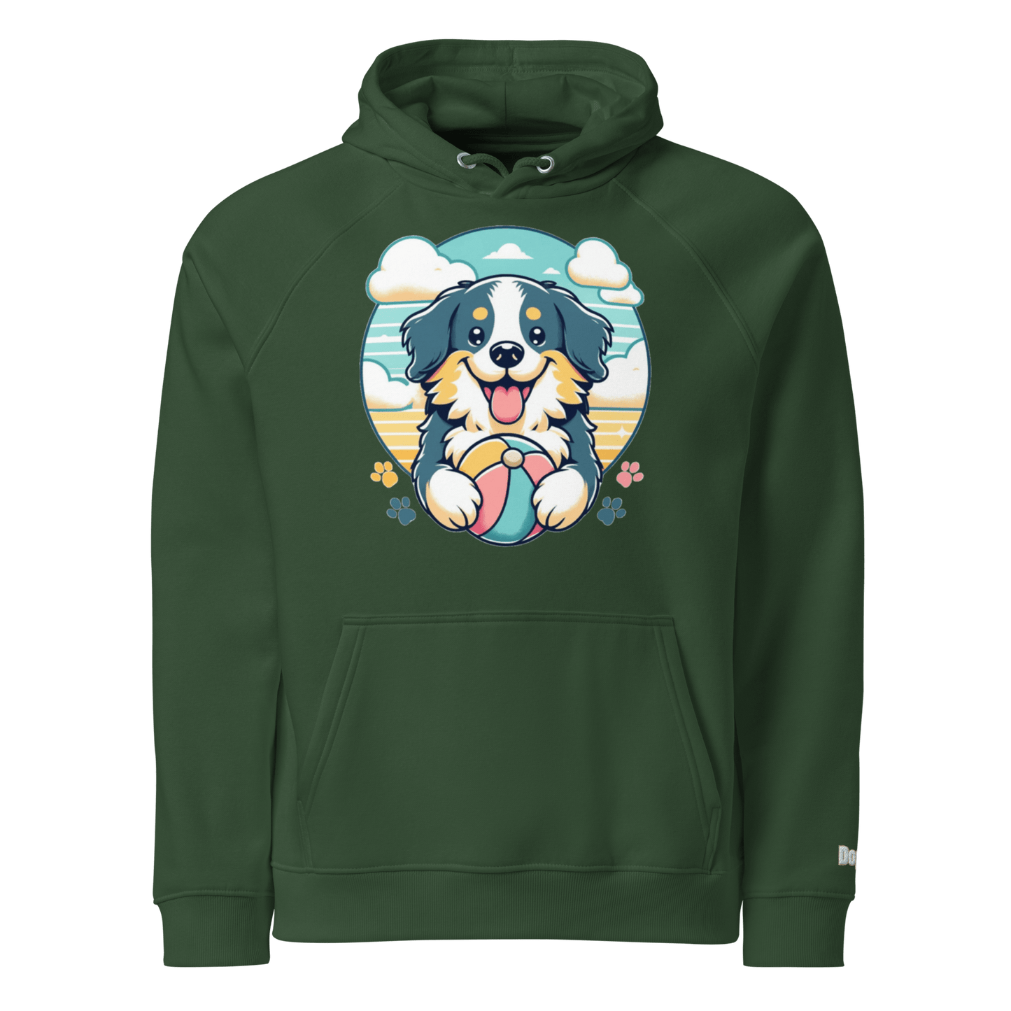 Sweat à capuche écologique Raglan unisexe - Collection Berger Australien - Doggy Trend