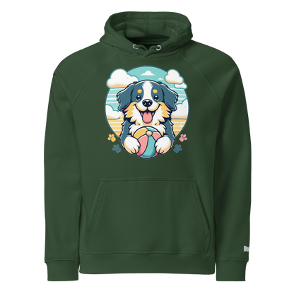 Sweat à capuche écologique Raglan unisexe - Collection Berger Australien - Doggy Trend