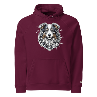 Sweat à capuche écologique Raglan unisexe - Collection Berger Australien - Doggy Trend