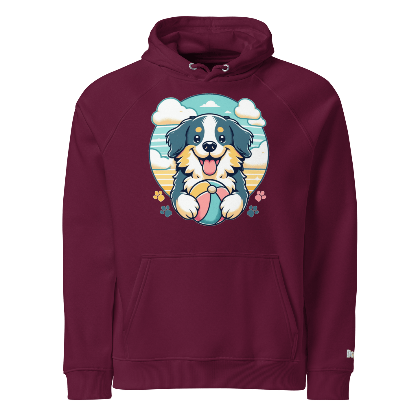 Sweat à capuche écologique Raglan unisexe - Collection Berger Australien - Doggy Trend