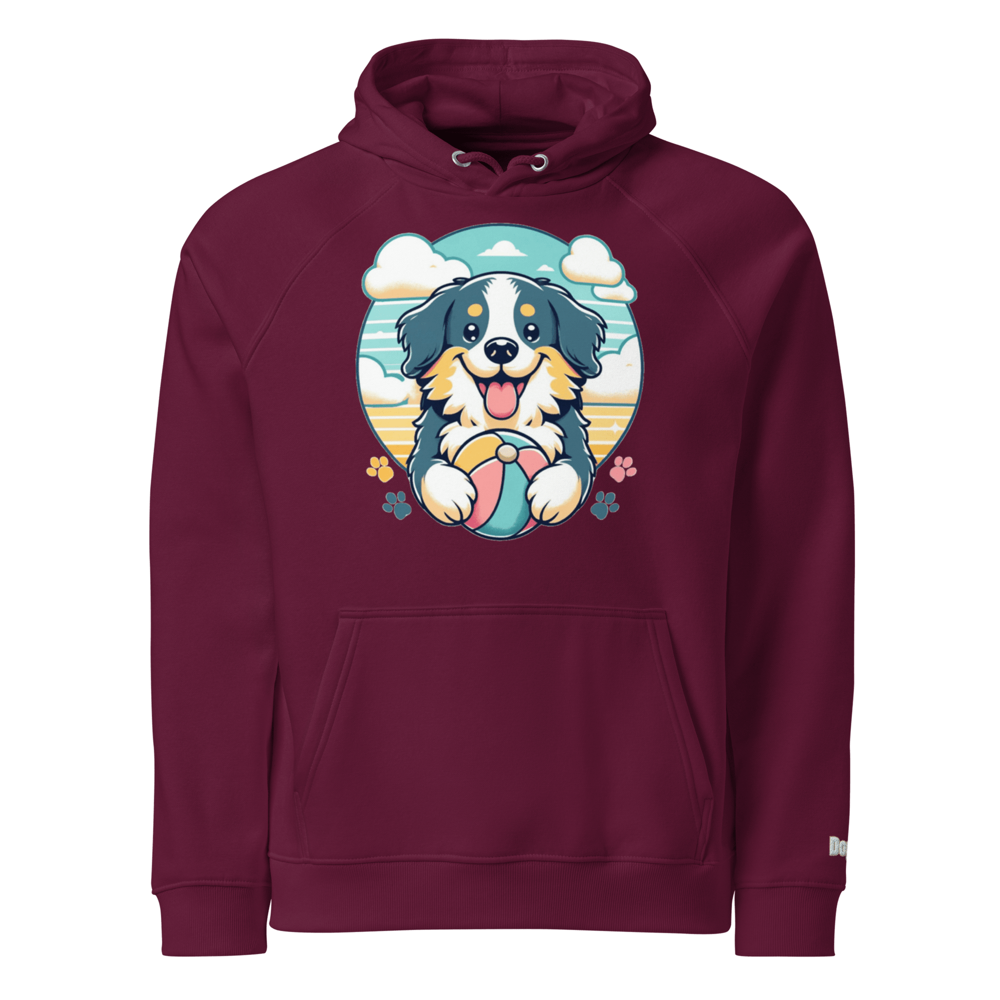Sweat à capuche écologique Raglan unisexe - Collection Berger Australien - Doggy Trend