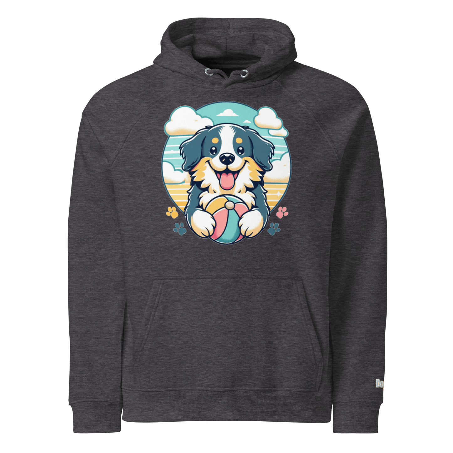 Sweat à capuche écologique Raglan unisexe - Collection Berger Australien - Doggy Trend