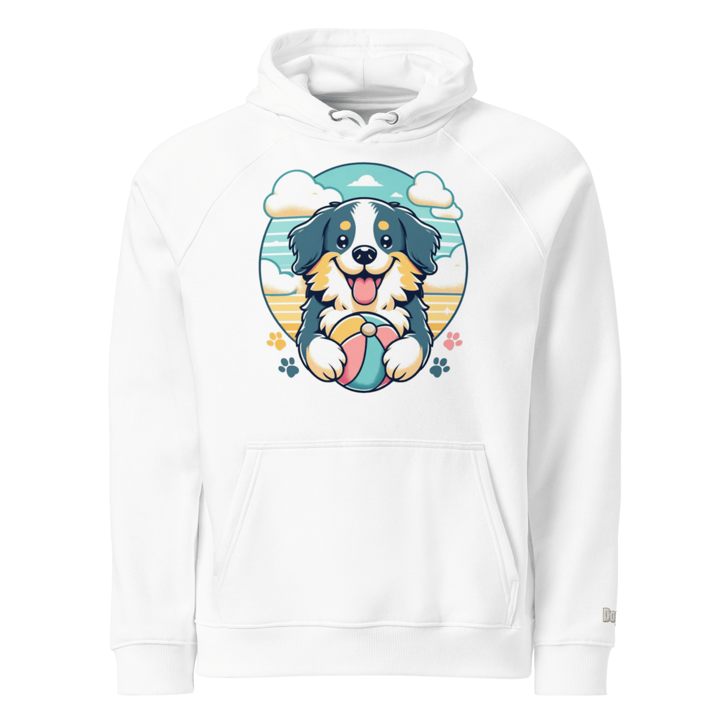 Sweat à capuche écologique Raglan unisexe - Collection Berger Australien - Doggy Trend