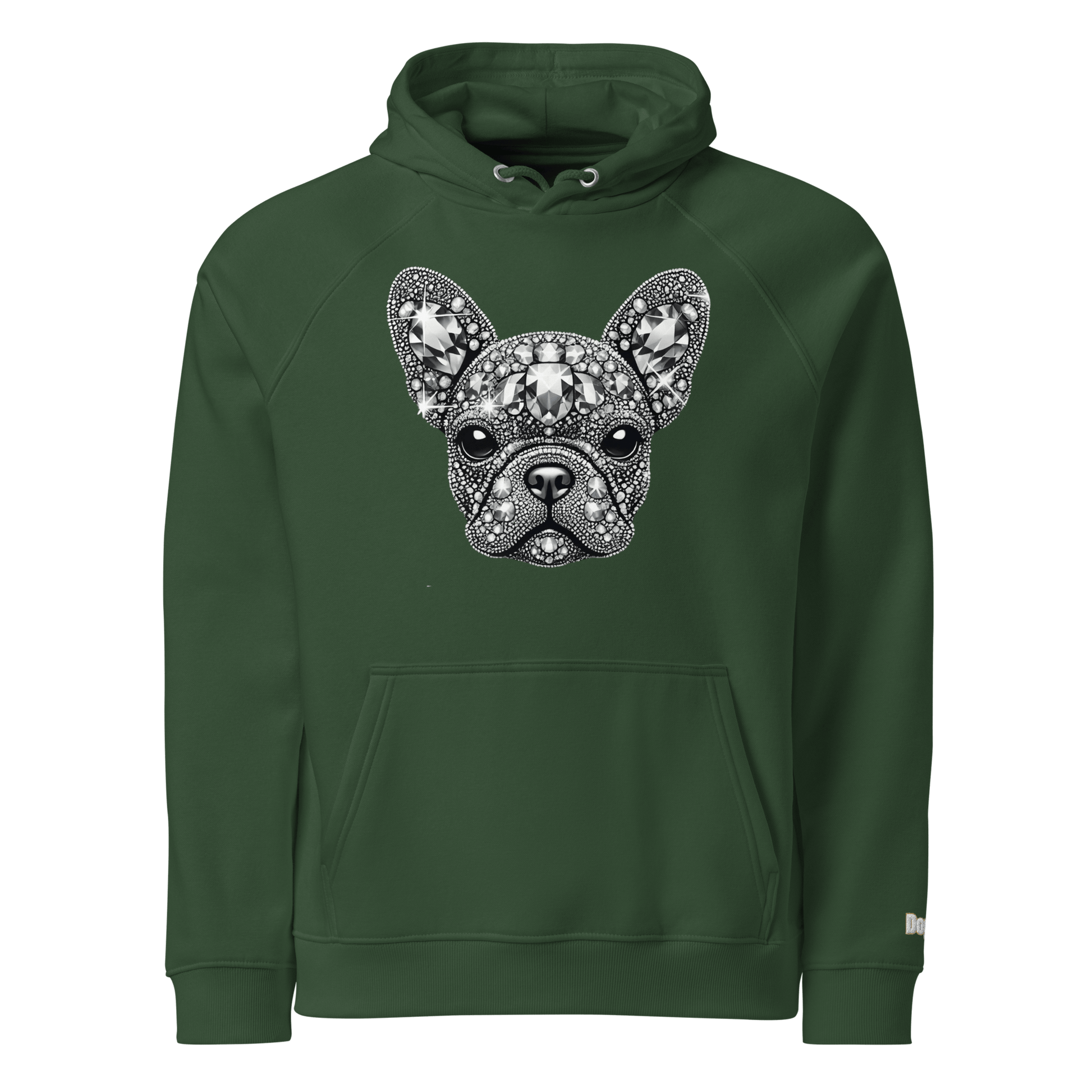 Sweat à capuche écologique Raglan unisexe - Collection Bouledogue Français - Doggy Trend