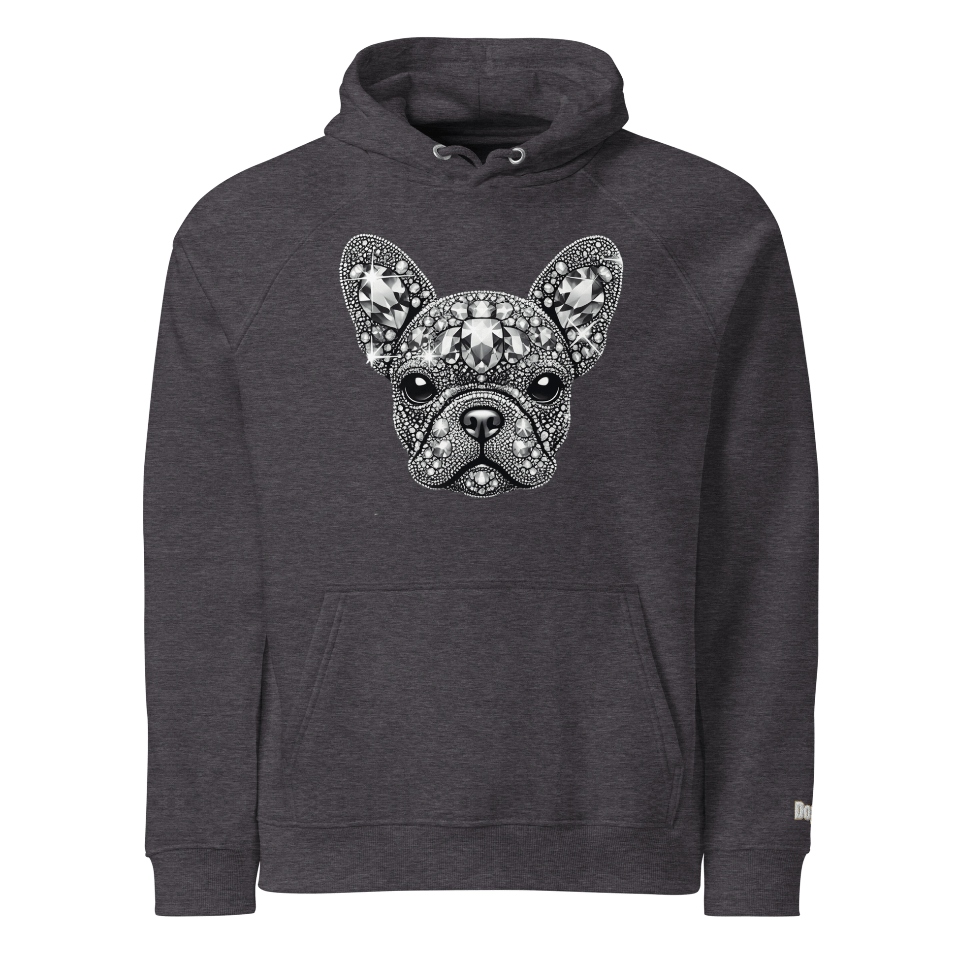 Sweat à capuche écologique Raglan unisexe - Collection Bouledogue Français - Doggy Trend