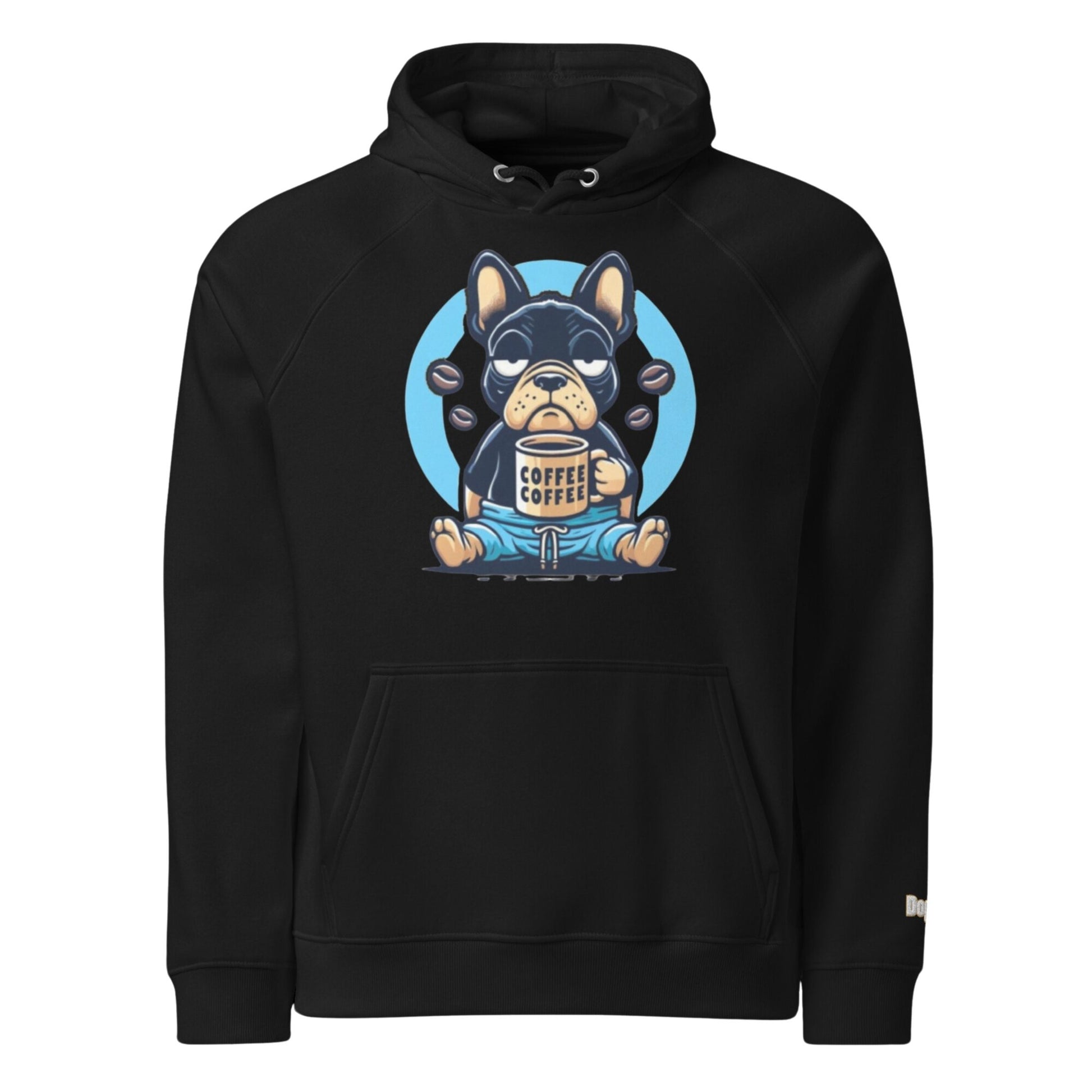 Sweat à capuche écologique Raglan unisexe - Collection Bouledogue Francais - Doggy Trend