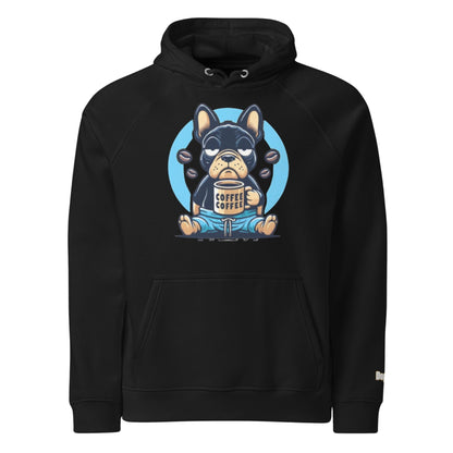 Sweat à capuche écologique Raglan unisexe - Collection Bouledogue Francais - Doggy Trend