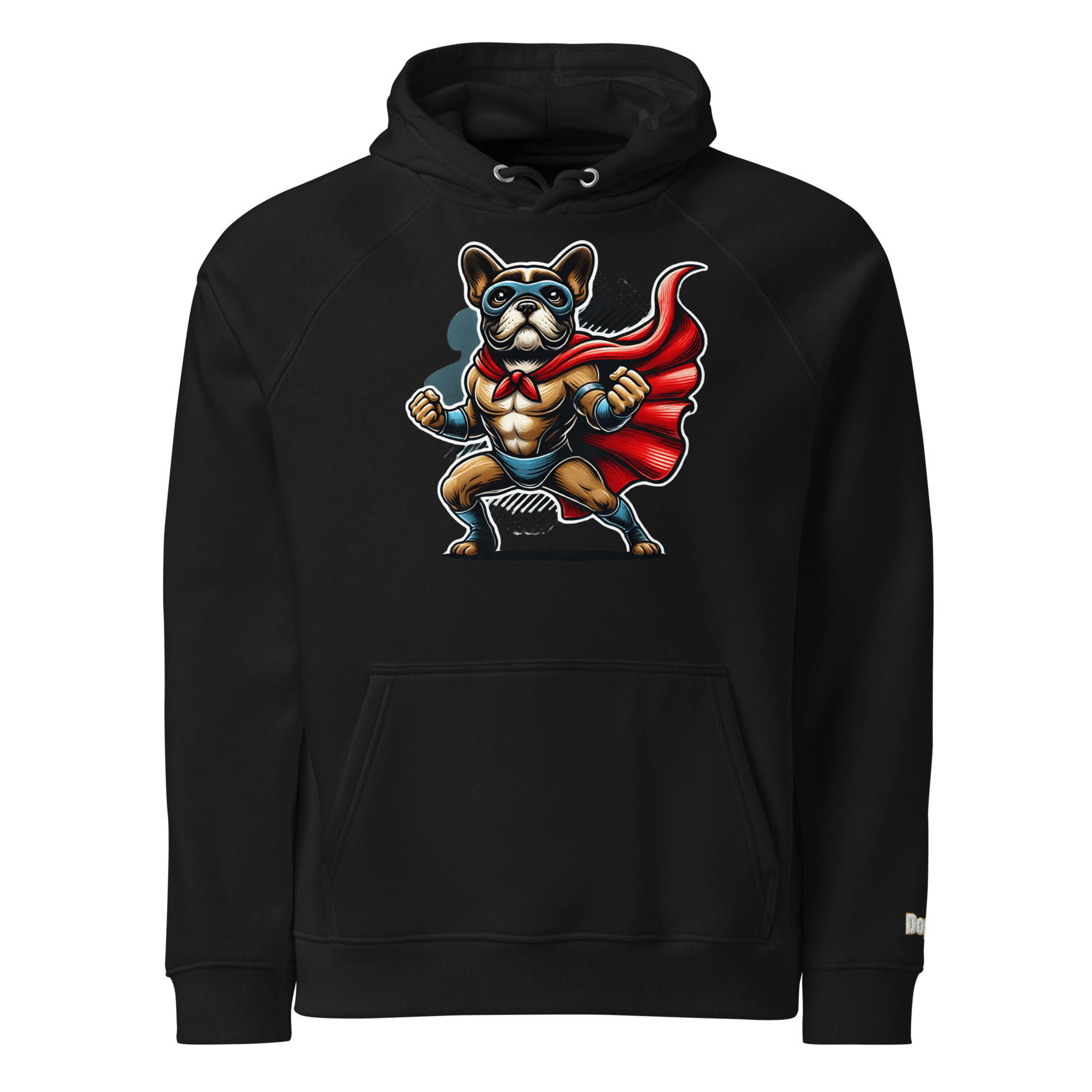 Sweat à capuche écologique Raglan unisexe - Collection Bouledogue Français - Doggy Trend