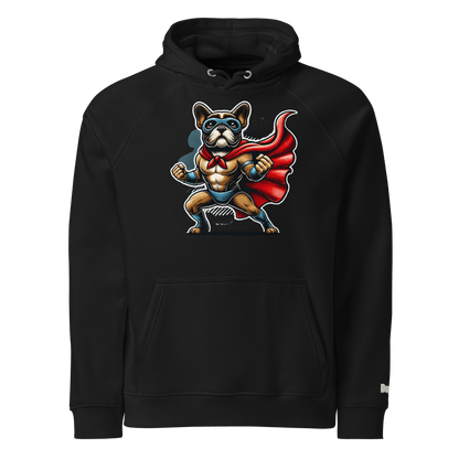 Sweat à capuche écologique Raglan unisexe - Collection Bouledogue Français - Doggy Trend