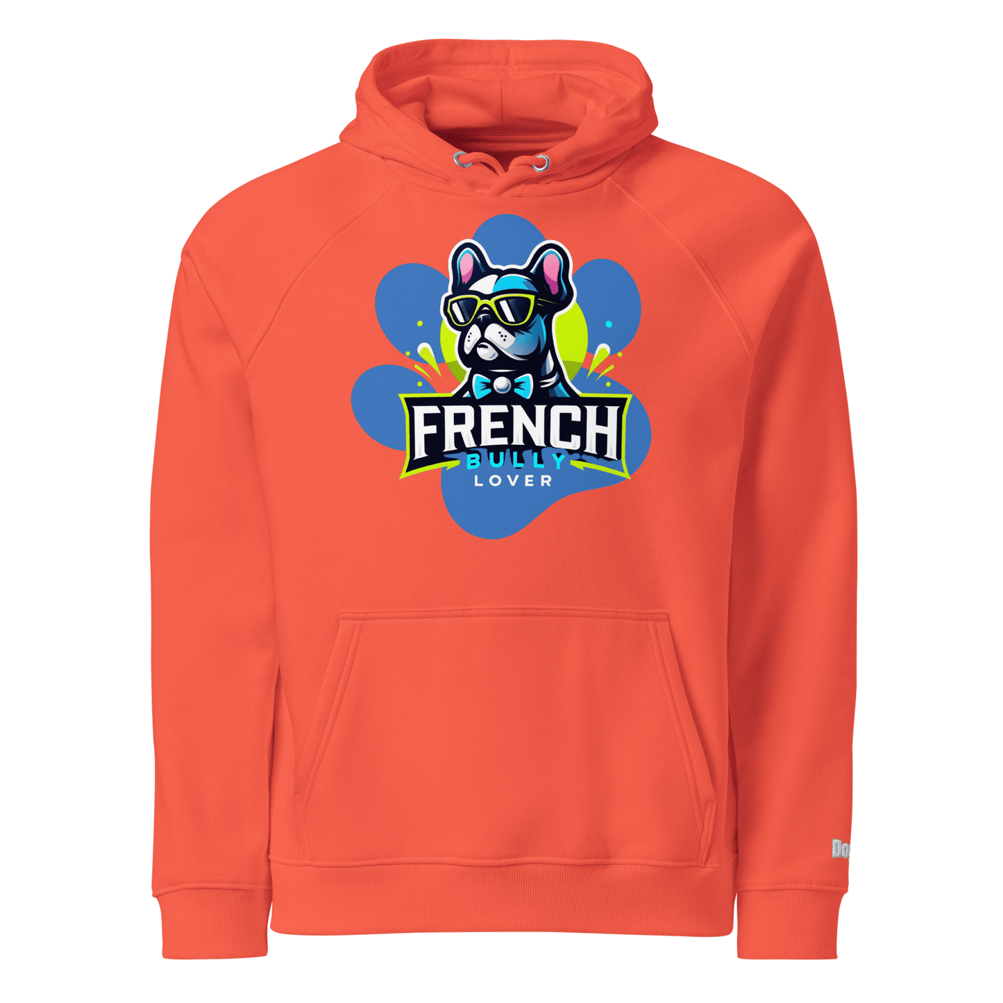 Sweat à capuche écologique Raglan unisexe - Collection Bouledogue Francais - Doggy Trend