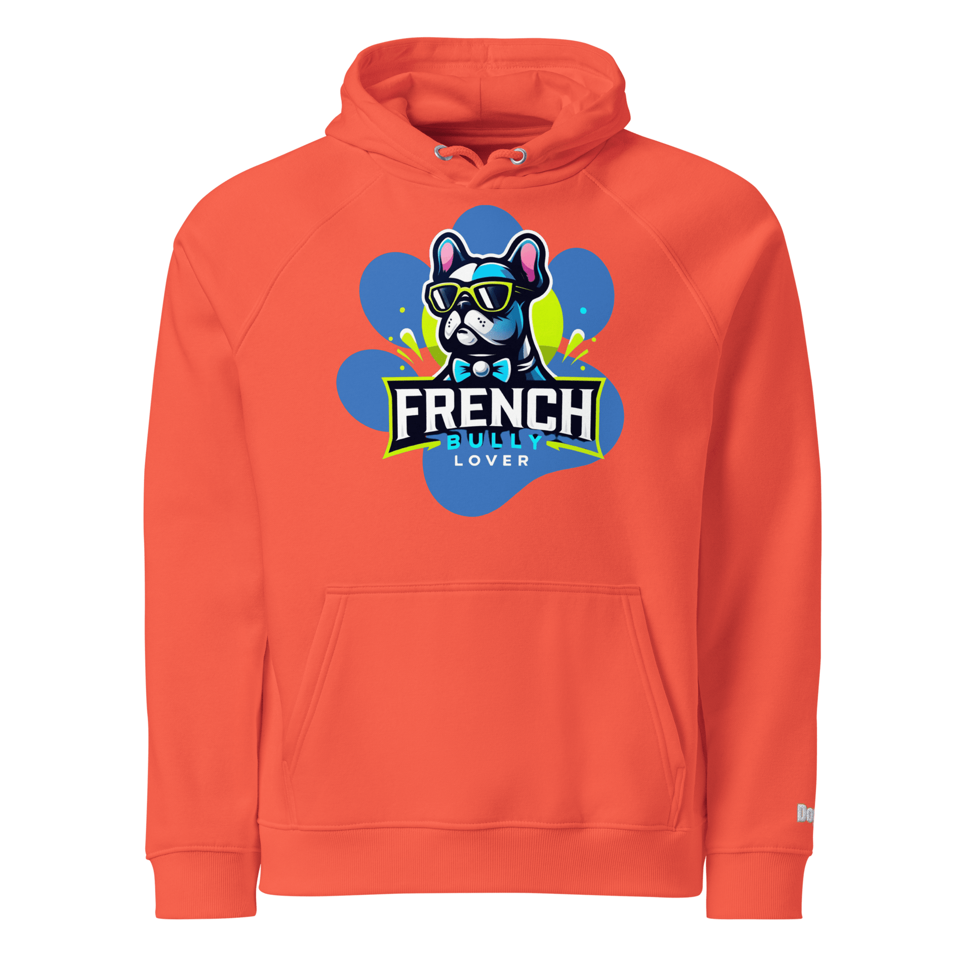 Sweat à capuche écologique Raglan unisexe - Collection Bouledogue Francais - Doggy Trend