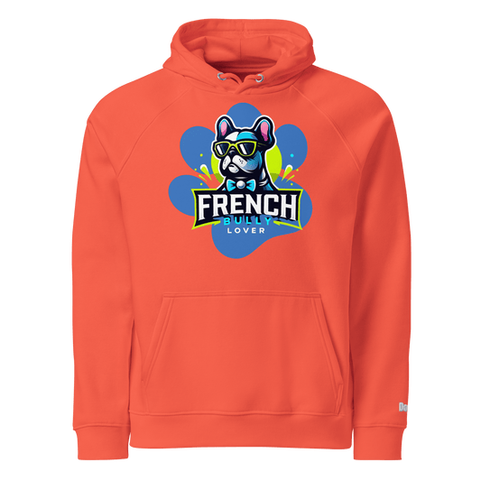 Sweat à capuche écologique Raglan unisexe - Collection Bouledogue Francais - Doggy Trend