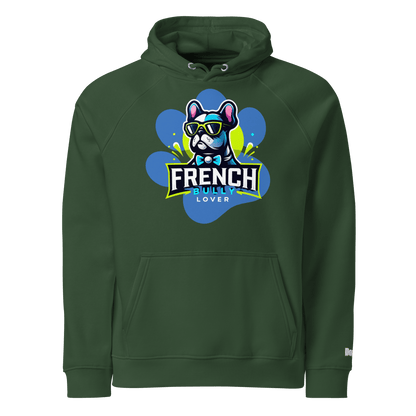 Sweat à capuche écologique Raglan unisexe - Collection Bouledogue Francais - Doggy Trend