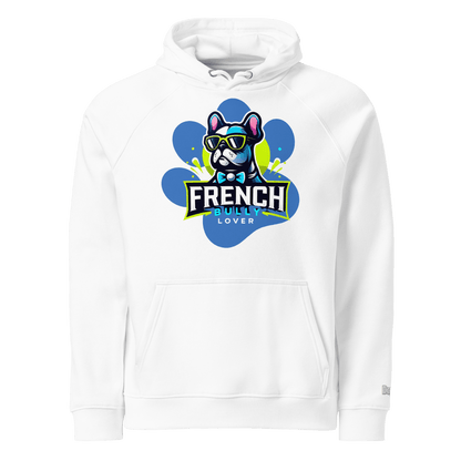 Sweat à capuche écologique Raglan unisexe - Collection Bouledogue Francais - Doggy Trend