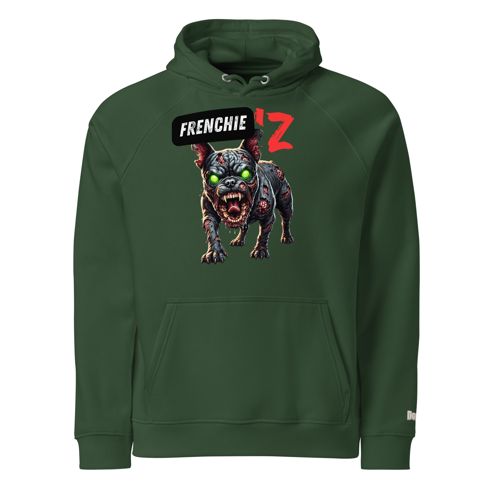 Sweat à capuche écologique Raglan unisexe - Collection Bouledogue Français - Doggy Trend